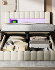 Peru Gestoffeerd Bed 180x200 cm met LED en USB met opbergruimte